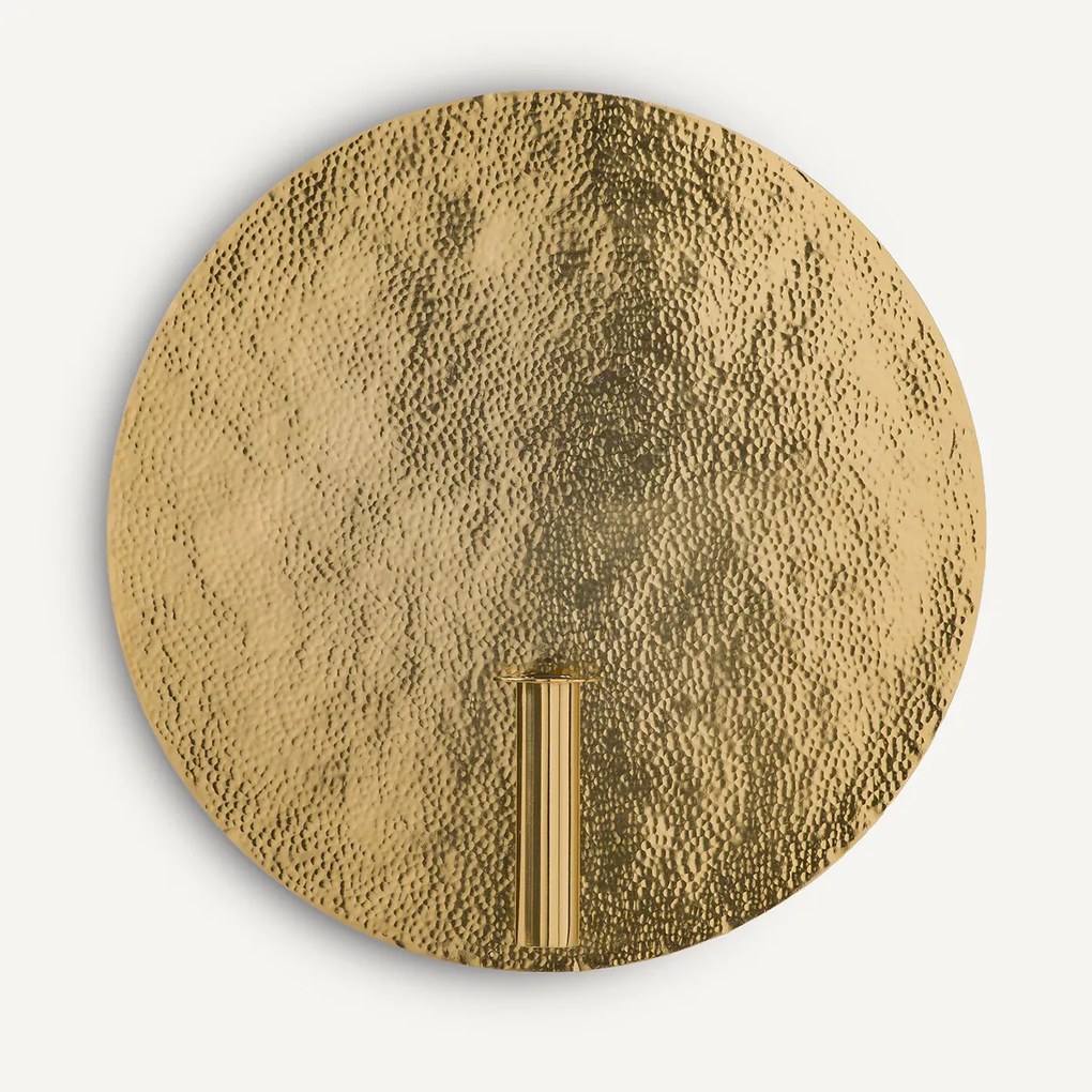Wandkandelaarvaas, rond, messing, Lunou