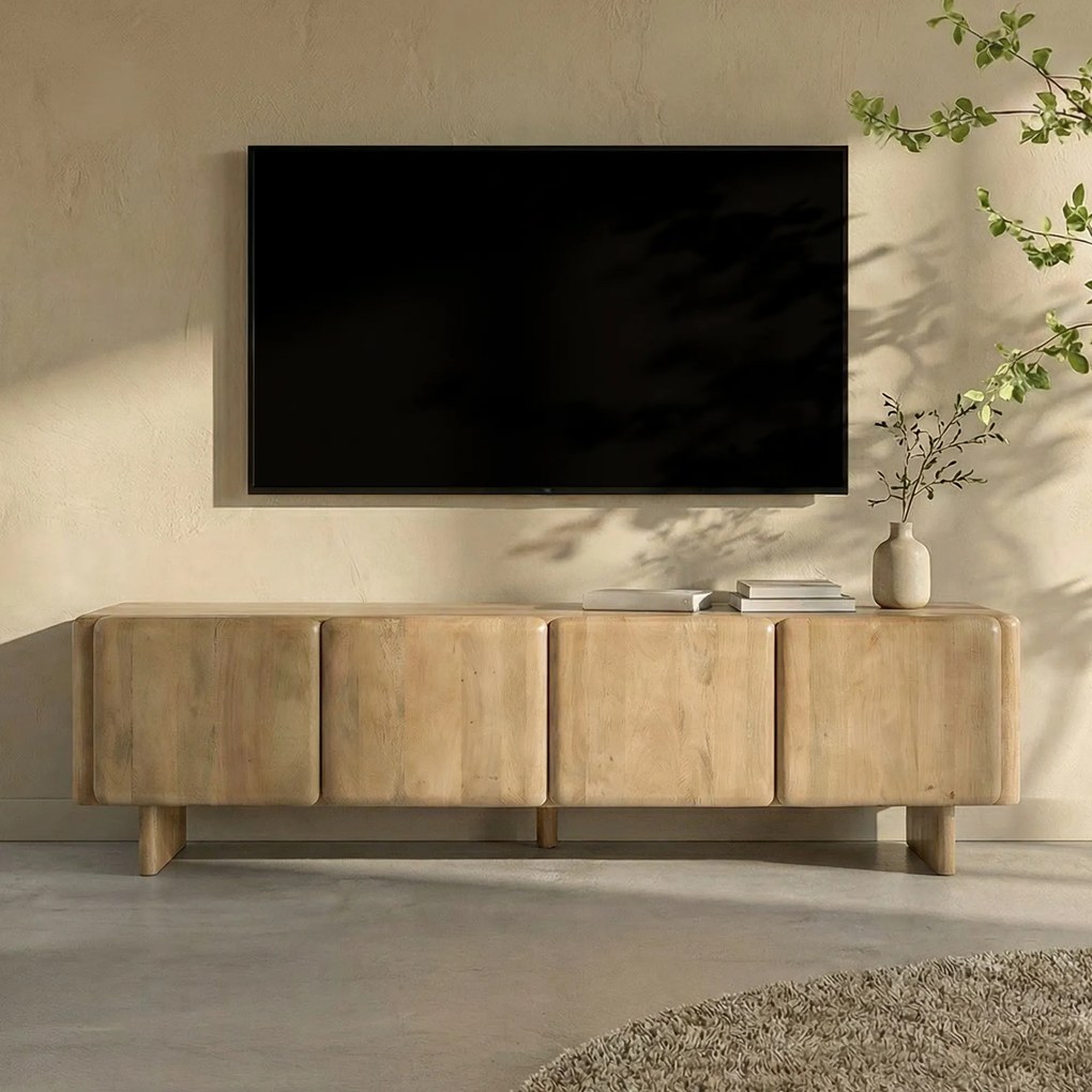 Tv-meubel Gebleekt Eiken 200 Cm - 200x45x55cm.