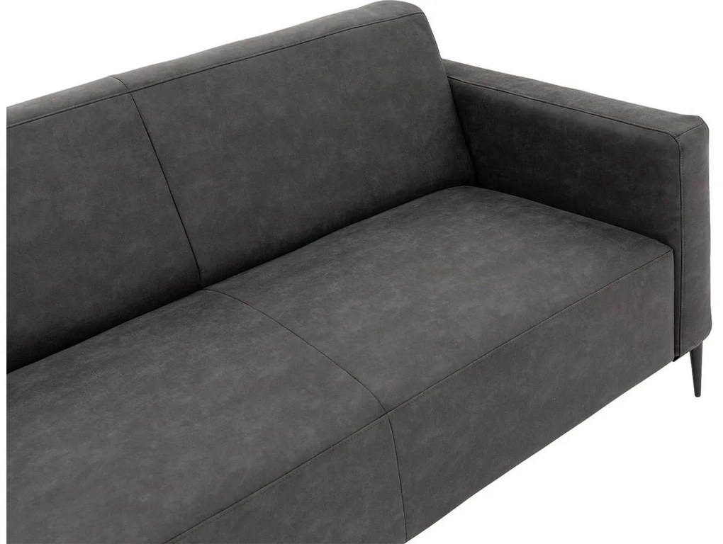 Goossens Key West antraciet, micro leer, 2-zits, modern design