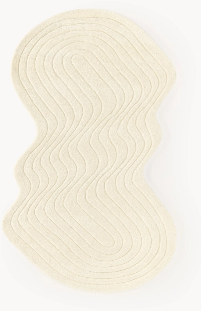 Handgetuft wollen vloerkleed Aliza in organische vorm