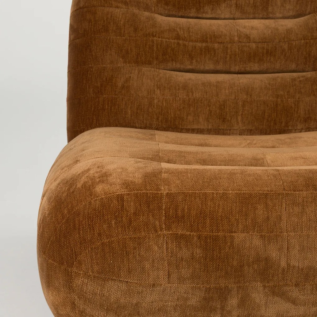 Dutchbone Wyatt Lounge Fauteuil Velours Cognac