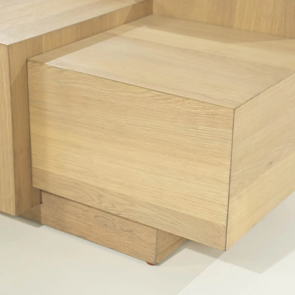 Blokken Salontafel Eiken Naturel 80x80 Cm - 80 X 80cm.