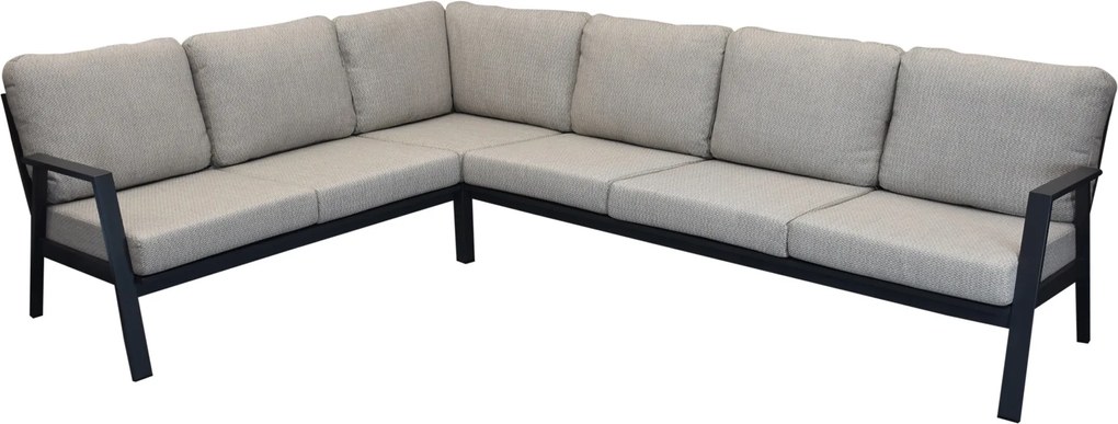 Barolo hoek loungeset 3-delig aluminium antraciet