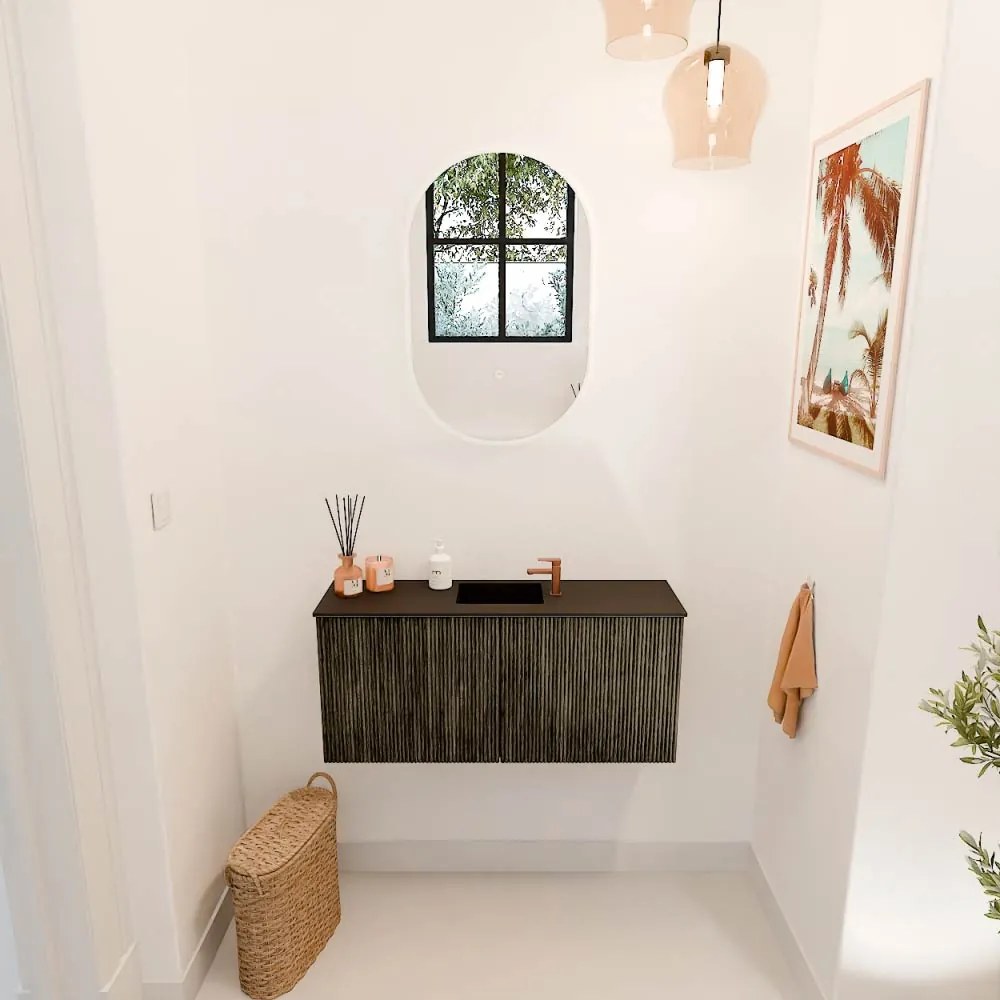 Mondiaz Joya 90cm toiletmeubel shadow met wastafel faye midden 1 kraangat urban
