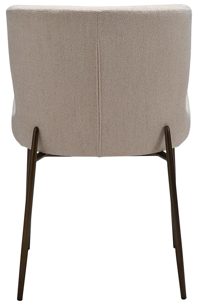 Dan-Form Glam Luxe Eetkamerstoel Boucle Creole Pink En Antique Brass