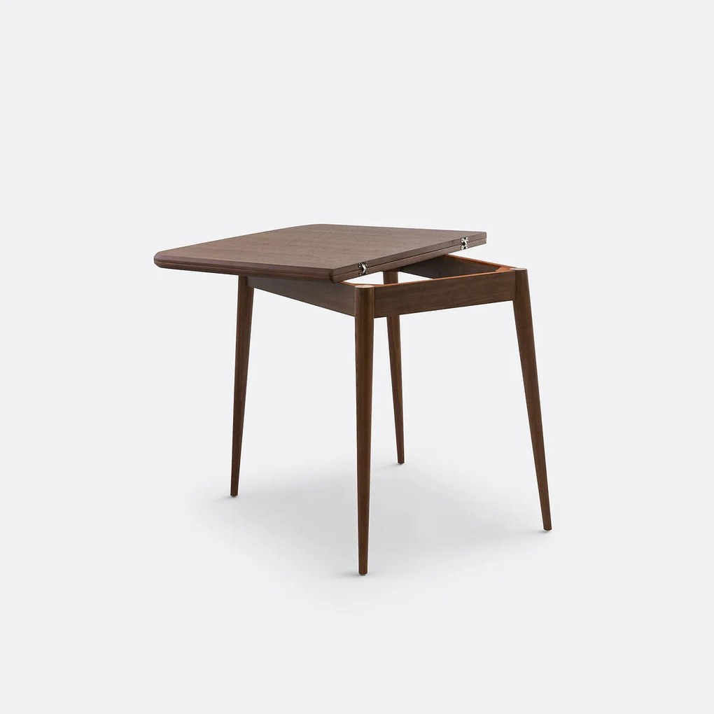 Uitschuifbare eettafel, walnootfineer, 2 tot 6 couverts, AYLIN