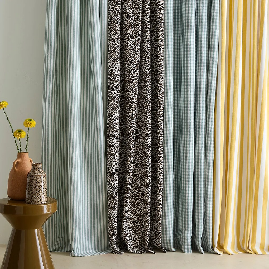 Katoenen gordijn met print en verborgen lussen, Aretha