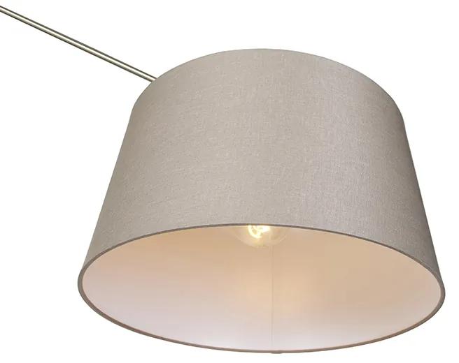 Stoffen Moderne vloerlamp staal met kap taupe 45 cm - Editor Modern E27 Binnenverlichting Lamp