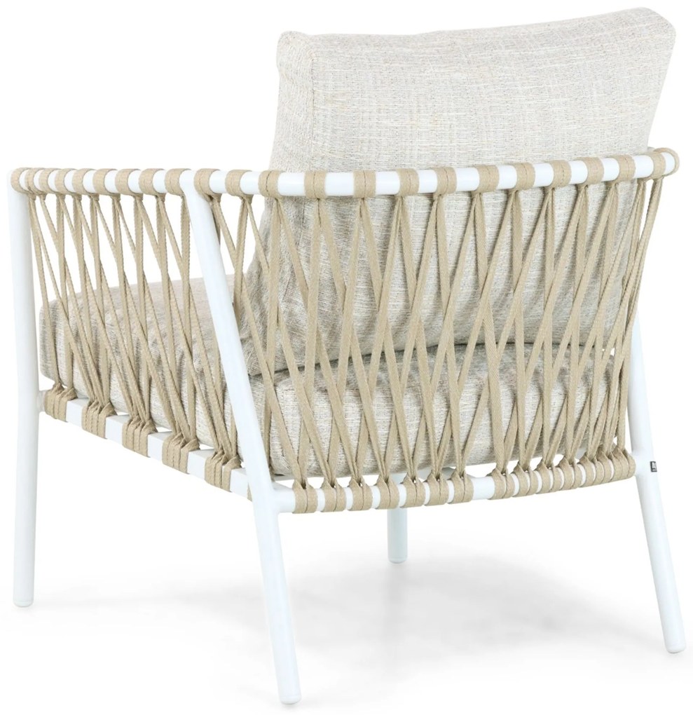 Stoel en Bank Loungeset 5 personen Aluminium/rope Wit  Lifestyle Garden Furniture Feraro