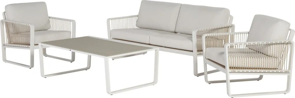 4 Seasons Outdoor | Largo footstool, white  Voetenbank    Wit weerbestendig