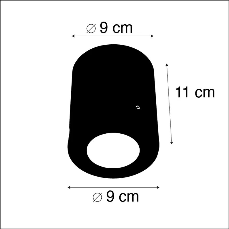 Buitenlamp met dimmer Opbouwspot grijs IP55 incl. GU10 - Franca Modern GU10 Buitenverlichting rond