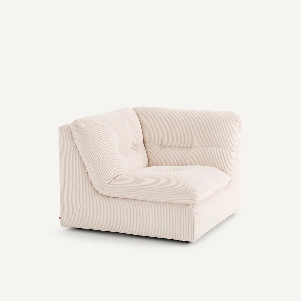 Modulaire 90° hoek in geribbeld polyester, GIULIANO