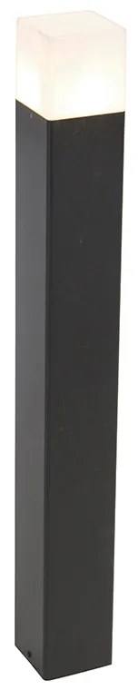 Staande buitenlamp zwart met opaal witte kap 70 cm - Denmark