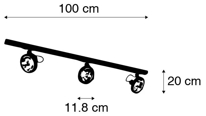 Modern railsysteem met 3 Spot / Opbouwspot / Plafondspots zwart 1-fase - Iconic Go Modern G9 Binnenverlichting Lamp