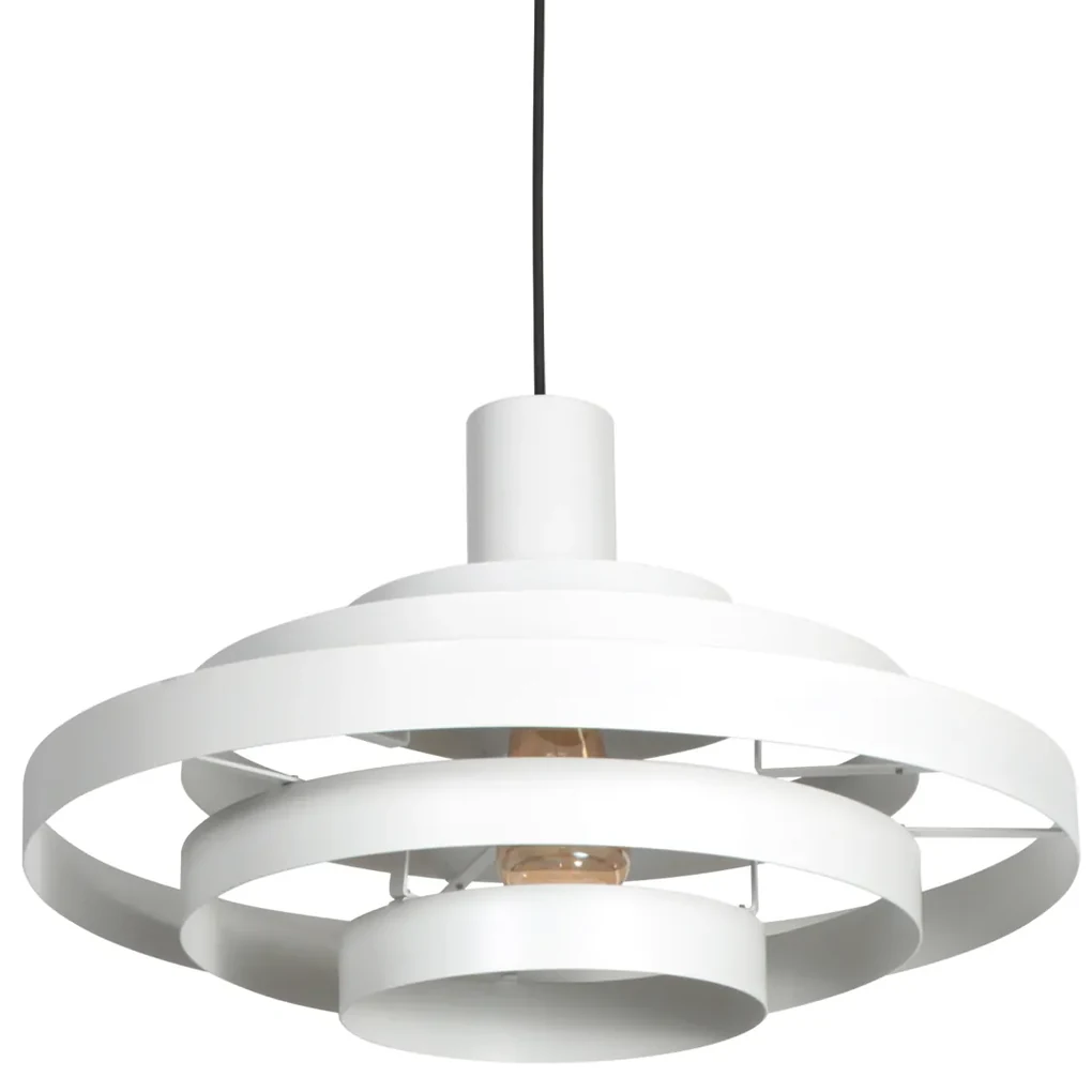 Retro hanglamp wit rond - Halo Cirque Retro E27 Binnenverlichting Lamp