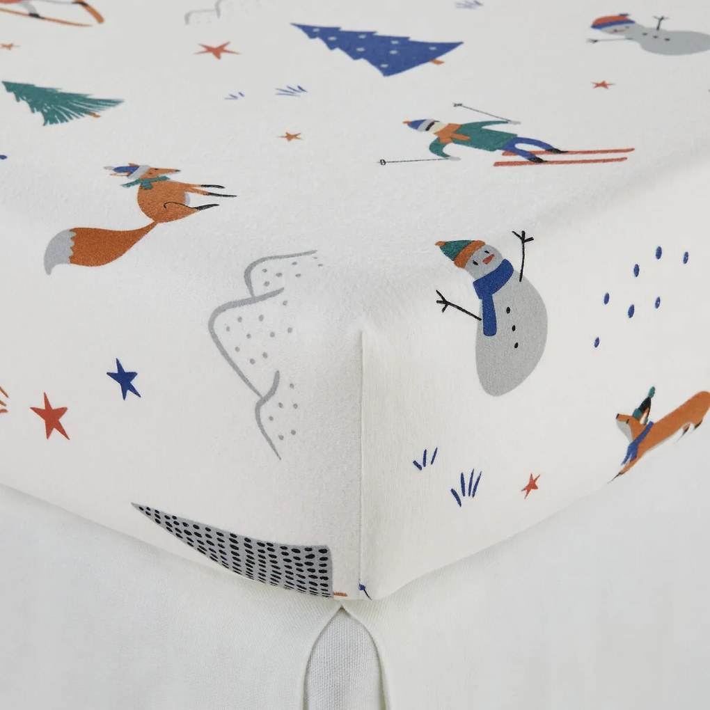 Hoeslaken in katoenen flanel omslag 25 cm, Schuss