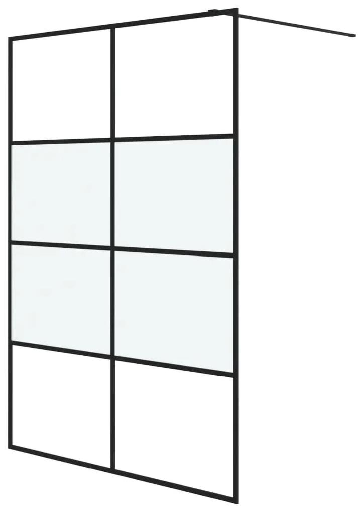 vidaXL Inloopdouchewand 140x195 cm halfmat ESG-glas zwart