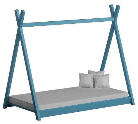 Peuter Blauw Eenpersoons hemelbed - Titus Tipi-stijl voor kinderen Kinderen Peuter Junior 5056231719193 Children's Beds Home, 140x70, Geen Children's