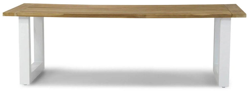 Dining Tuintafel rechthoekig wit 240 x 100 cm Aluminium/Teak Wit Talai