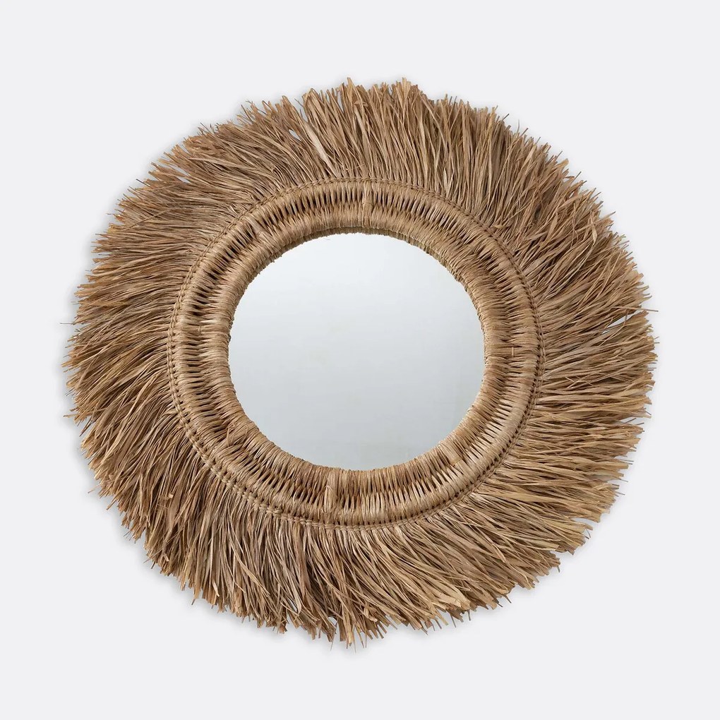Ronde spiegel in rotan en sisalØ100 cm, Loully
