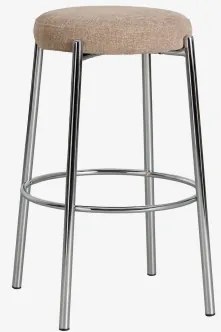 Set Van 2 Hoge Krukken, Bekleed En Van Ijzer Zantria ↑75 Cm & Stof Grijs – Taupe - Sklum