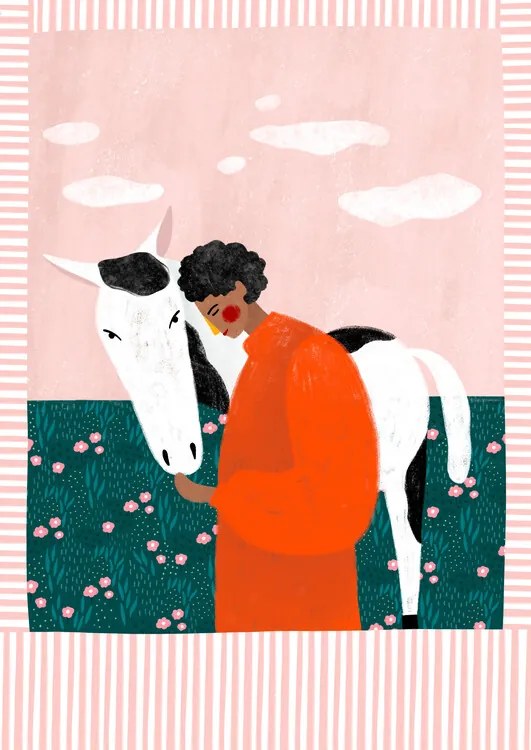 Ilustratie Girl and Horse