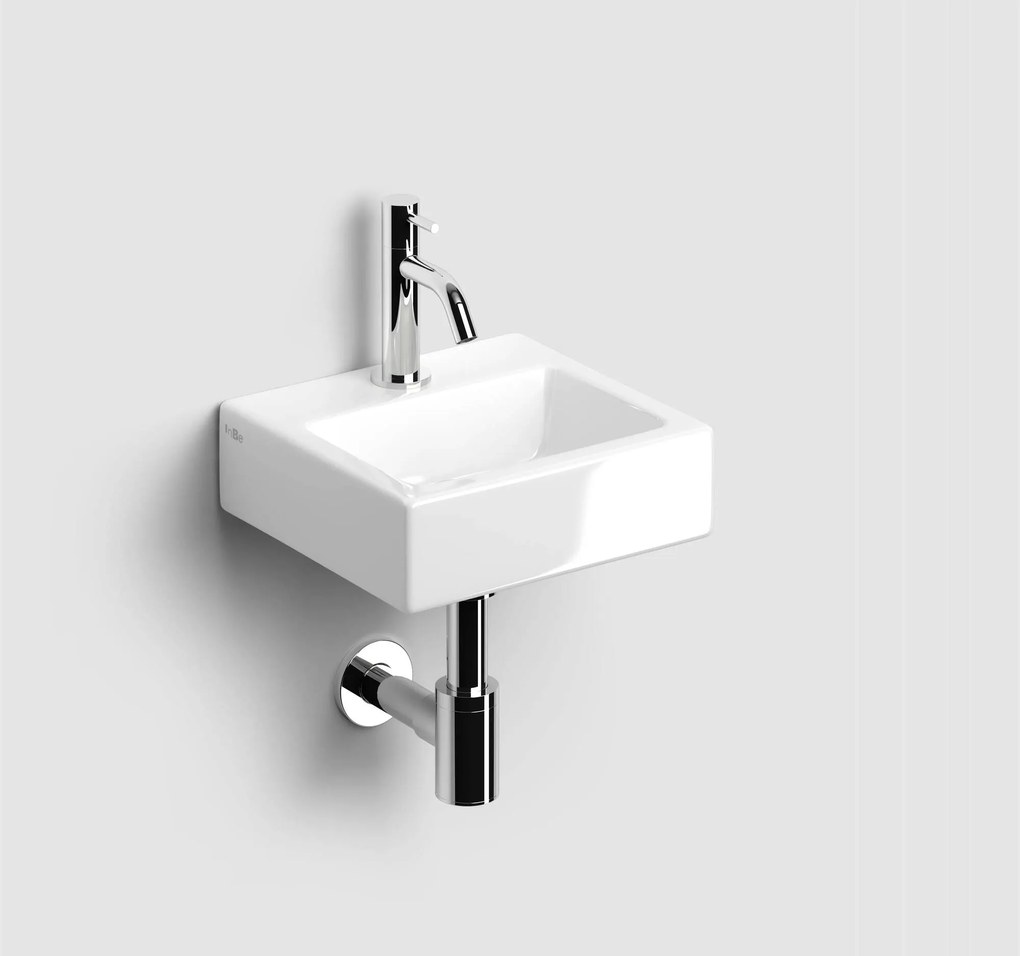 Clou Inbe Fonteinset inclusief kraan, plug en sifon keramiek 29x27x9 cm Wit/Chroom