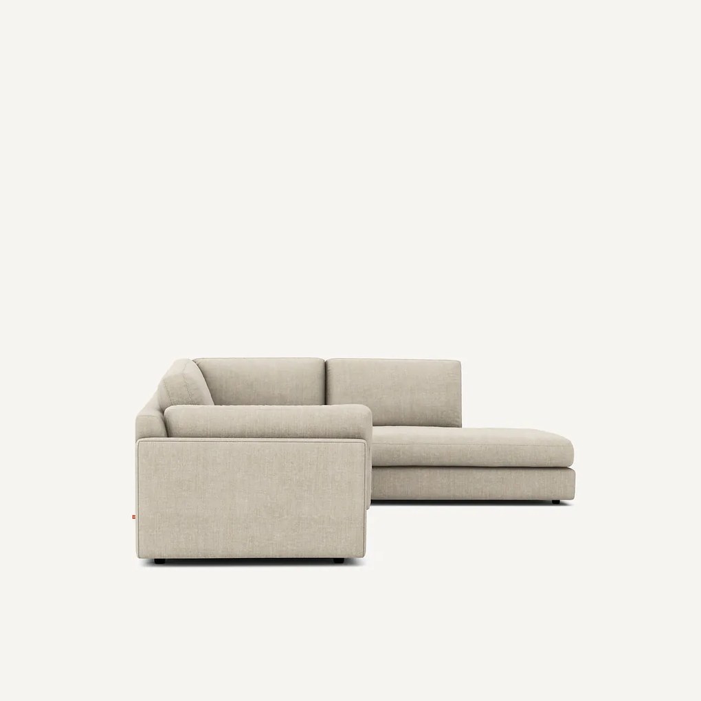 Katoenen en linnen hoekbank met longchair, César