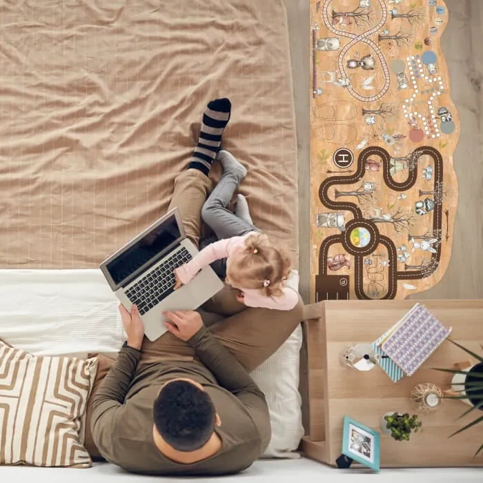 INSPIO Kindervloerkleed met bosdieren van kurk
