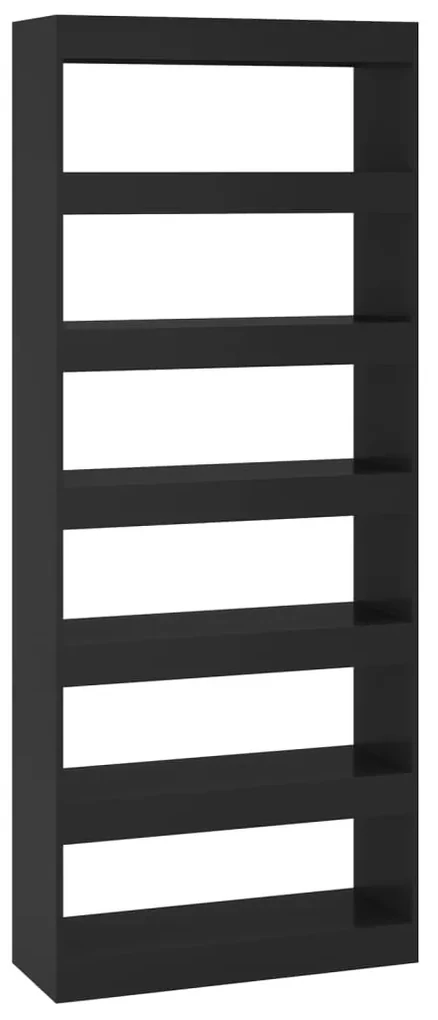 vidaXL Boekenkast/kamerscherm 80x30x198 cm spaanplaat zwart
