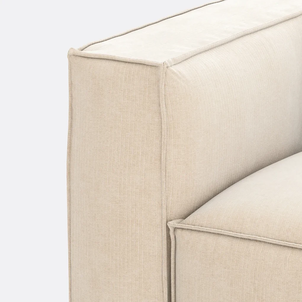 Modulaire bank, 3-zit en poef, vintage fluweel Seven