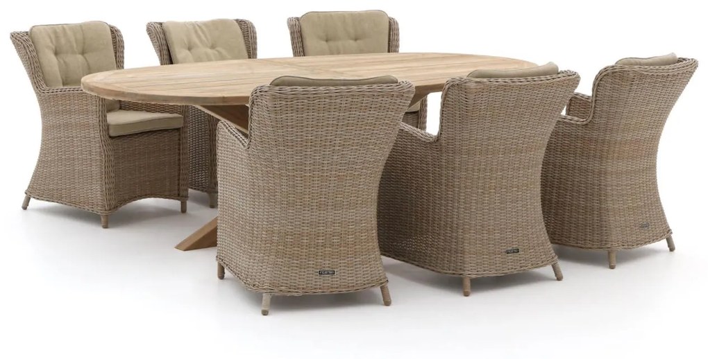 Intenso Milano/ROUGH-Y Ellips 240cm dining tuinset 7-delig