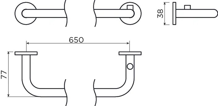 Clou Kaldur handdoekhouder 65cm wit mat