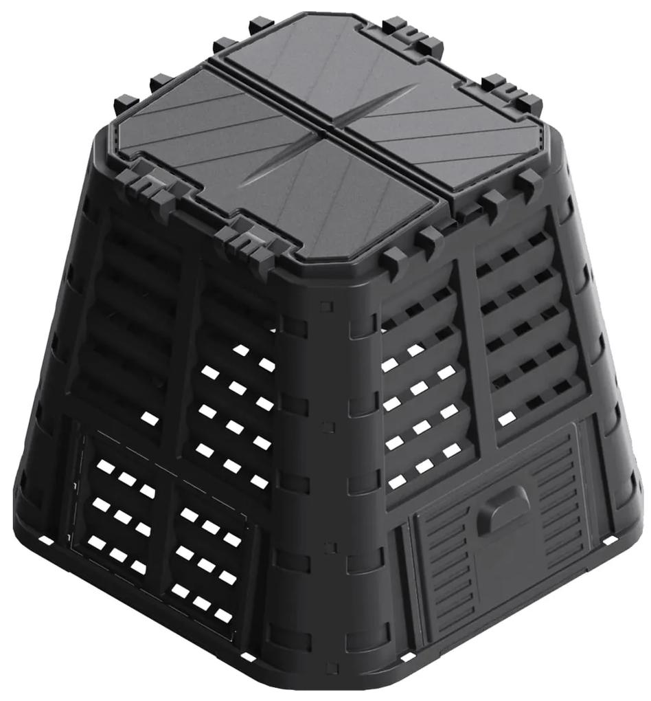 vidaXL Compostbak 480 L 93,3x93,3x80 cm zwart