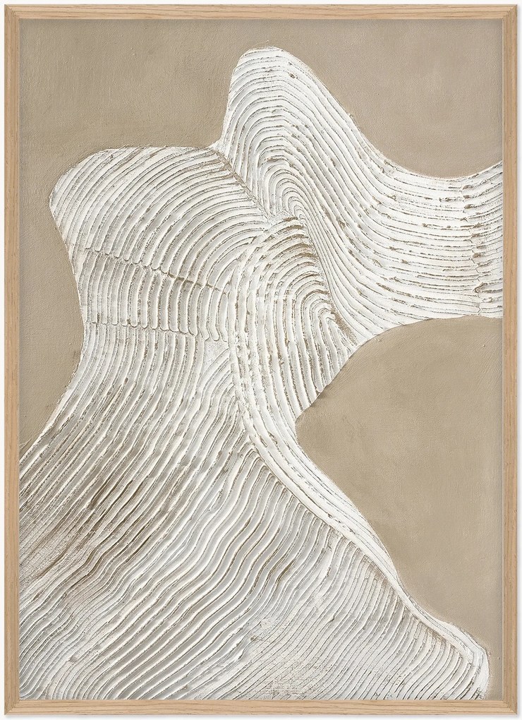 Handbeschilderde ingelijste canvasdoek Raw Shape 3