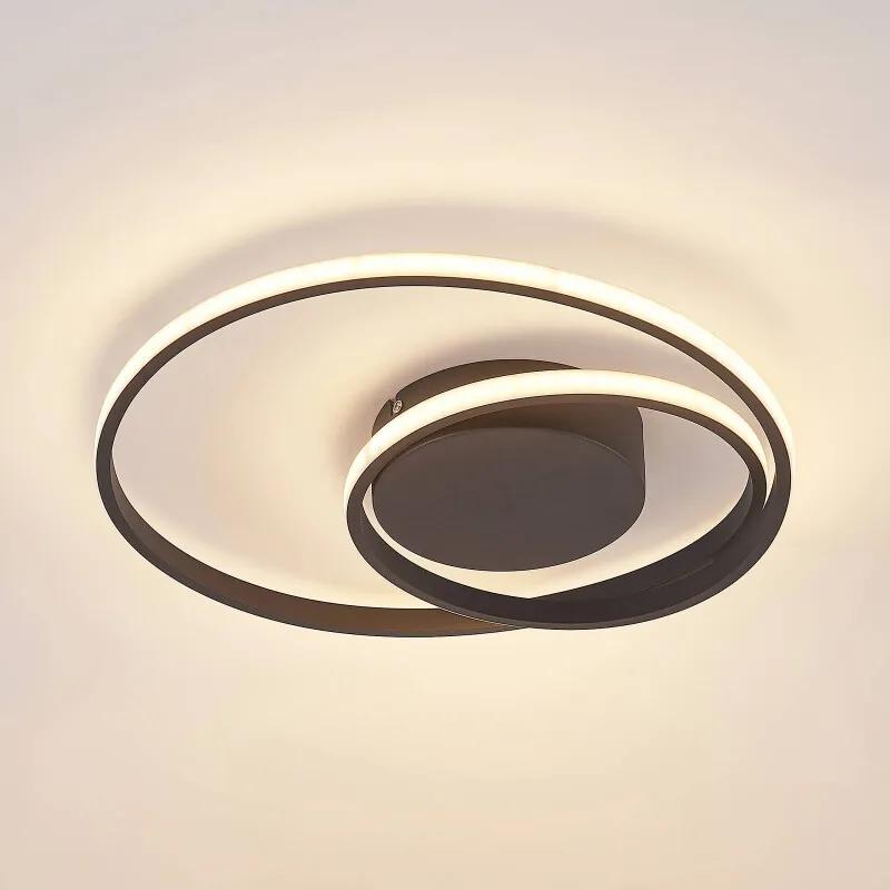 LED plafondlamp Emisua CCT dimbaar zwart - lampen-24