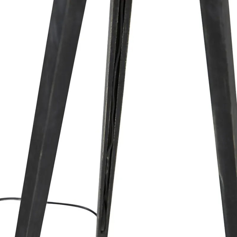 Vloerlamp tripod zwart met kap grijs 50 cm - Tripod Classic