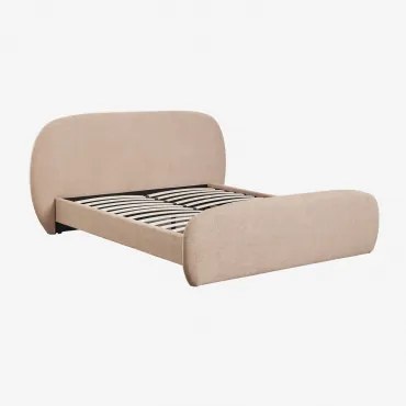Brunel Bouclé Stoffen Bed 160 X 200 Cm & Bouclé Licht Zandbruin - Sklum
