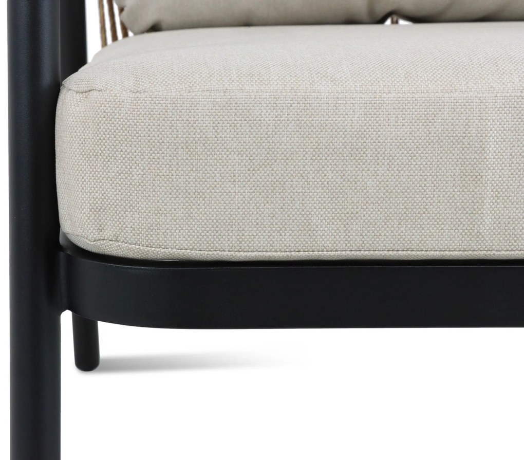 Stoel en Bank Loungeset 5 personen Aluminium/wicker Zwart Hartman Nice