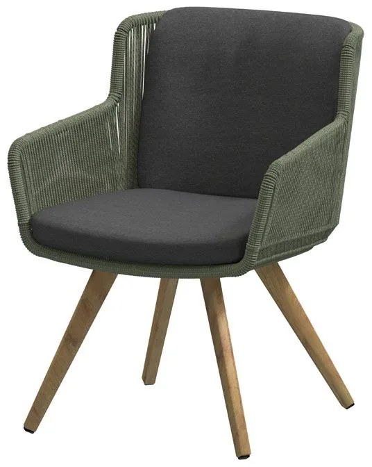 4 Seasons Outdoor Flores tuinset groen met Lucas teak tafel 240 cm * Sale * Tuinset houtkleur weerbestendig