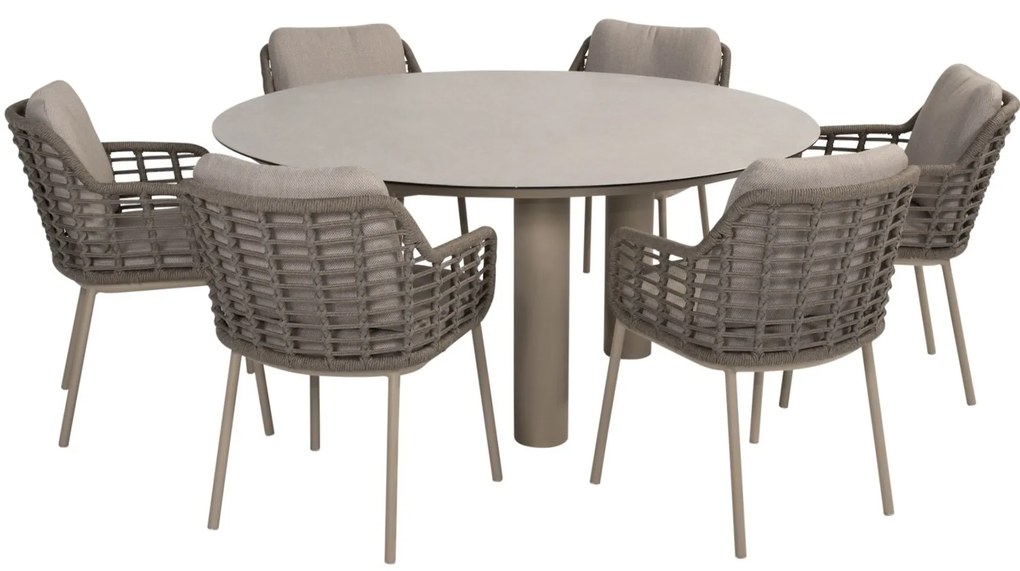 Puglia Donato dining tuinset 160xH75 cm 7 delig keramiek latte Taste 4SO