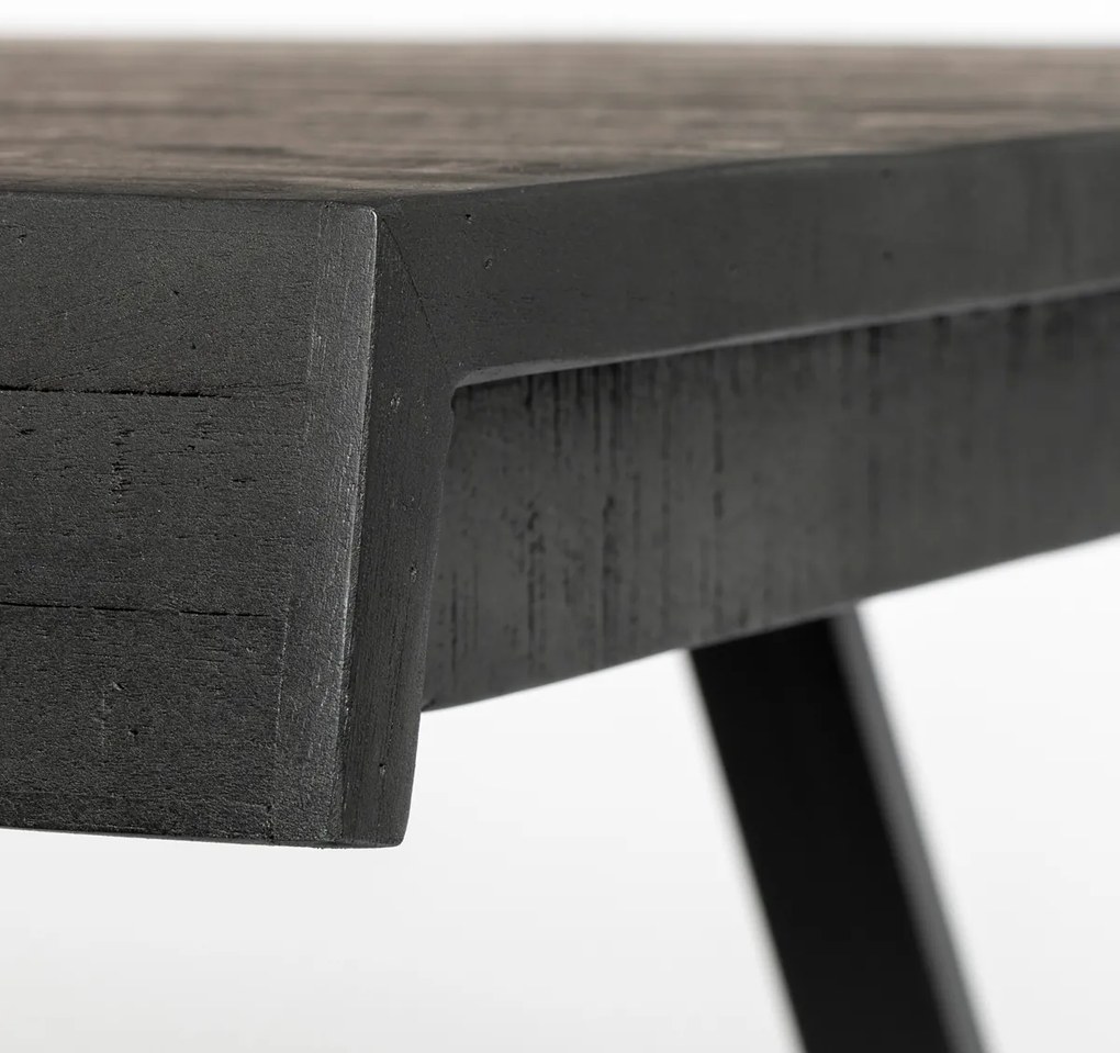 Lavis Suri Black Eettafel Van Gerecycled Teak Zwart 200 X 90 Cm - 200 X 90cm.