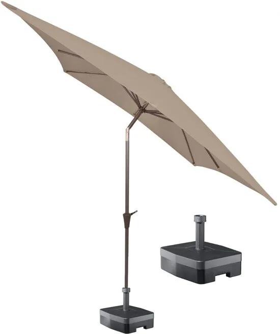Â® vierkante parasol Altea 230x230 cm met voet - Taupe