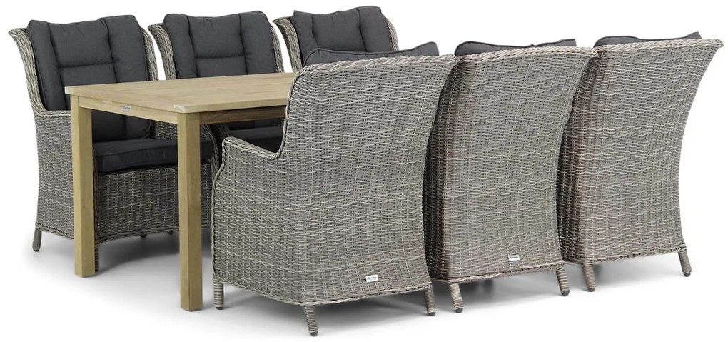 Tuinset 6 personen 210 cm Wicker Grijs Garden Collections Aberdeen/Weston