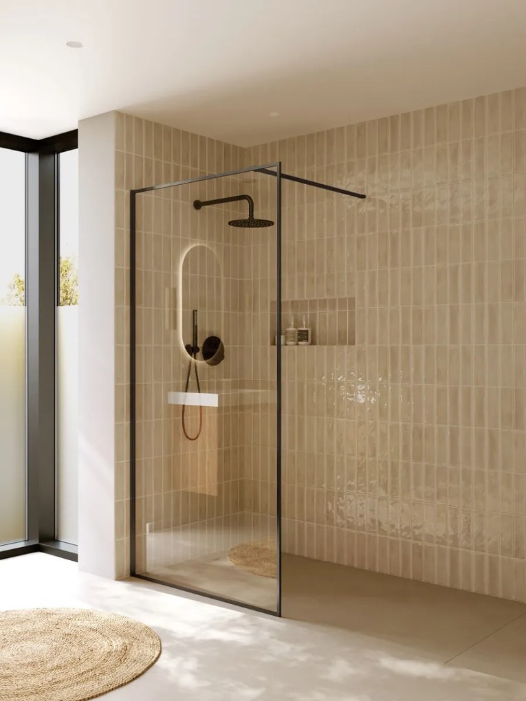 Riho Define inloopdouche met decopaneel 100x200cm ijzer verouderd mat