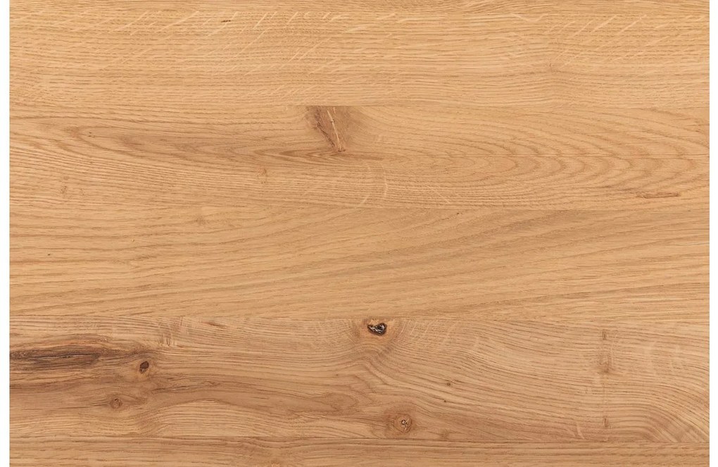 Goossens Nachtkastje Ord, Metaal ral 9005 zwart, met lade en bovenblad massief eik, 40 x 35 x 57 cm hoog