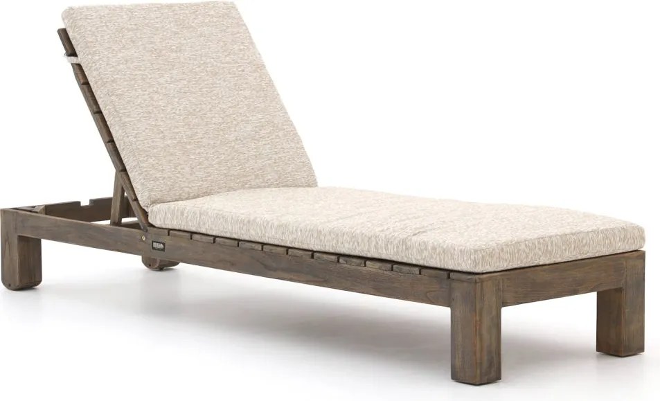 + 15% kassakorting | Verstelbaar ligbed ROUGH  | Teakhout | Old Teak Greywash/Taupe - Naturel - Bruin | Ligstoel tuin | Strandbed  | Kees Smit Tuinmeubelen
