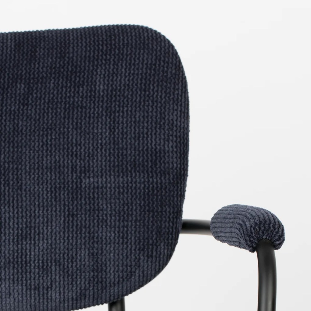 Zuiver Benson Design Stoel Met Armleuningen Donkerblauw
