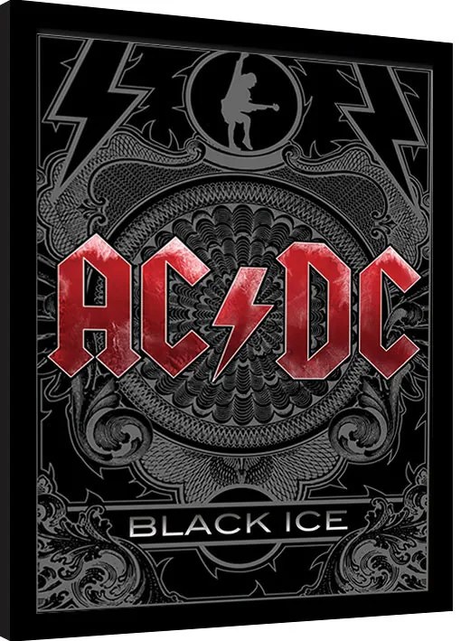 Ingelijste poster AC/DC - Black Ice