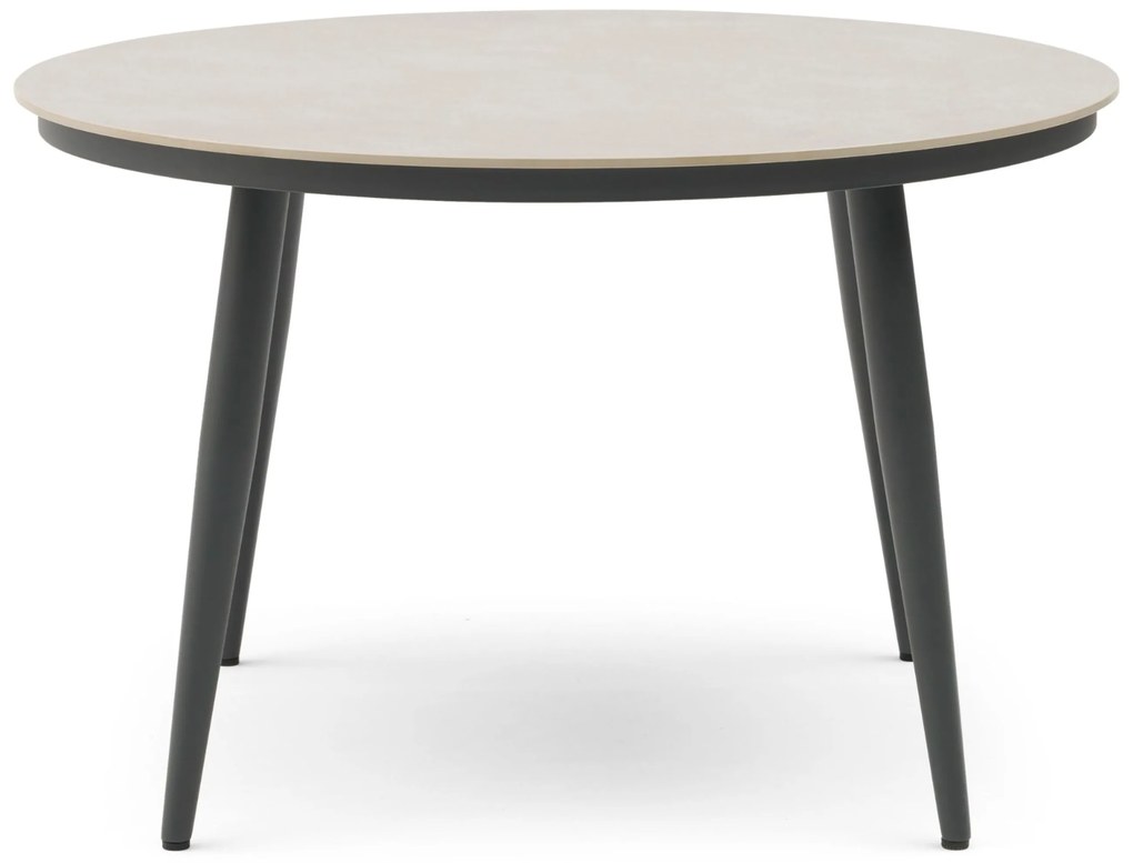 Dining Tuintafel rond 120 cm rond Aluminium Grijs Vienna
